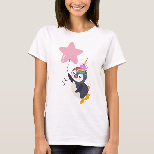 Bons sonhos pinguim unicórnio T-shirt Tシャツ (正面)