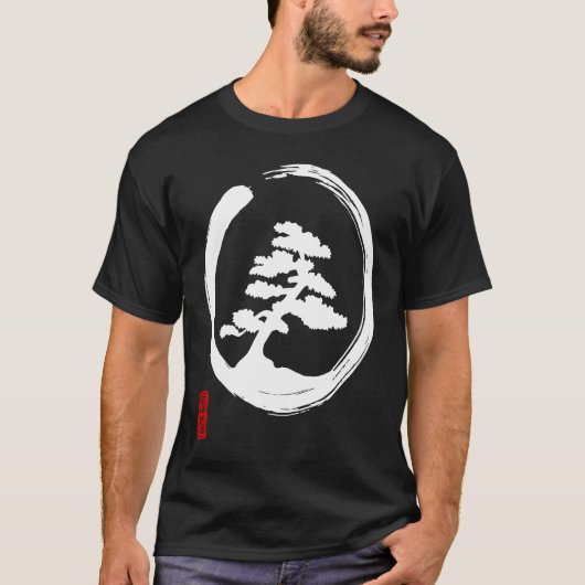 Bonsai Bonsai Zen Circle Japan Kanji Buddhist Medi Tシャツ (正面)