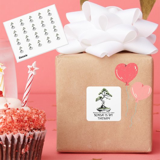 Bonsai is My Therapy funny quote for bonsai lovers スクエアシール