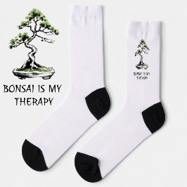 Bonsai is My Therapy funny quote for bonsai lovers ソックス