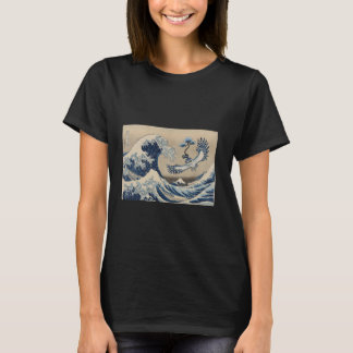 BONSAI OWL 遊 in the WAVE素晴らし （北斎の浮気） Tシャツ