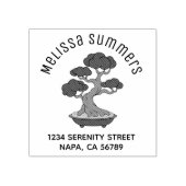 Bonsai Tree in a Tray Arch Address, Etched ラバースタンプ (インプリント)