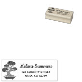 Bonsai Tree in a Tray Return Address, Etched ラバースタンプ (押印)