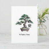 Bonsai Tree Japanese Love Calligraphy Valentine's シーズンカード (スタンド正面)