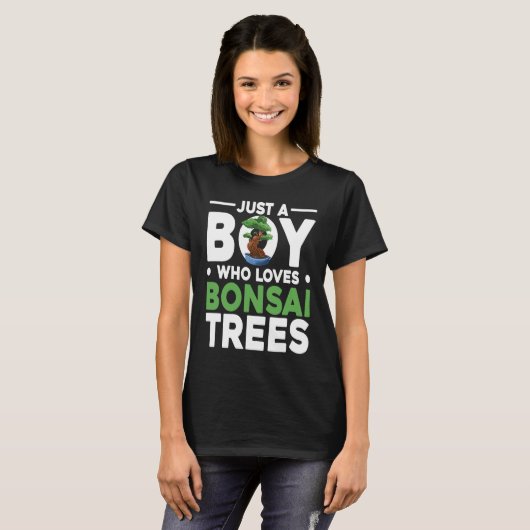 Bonsai Tree Owner Just A Boy Who Loves Bonsai Tree Tシャツ (正面フル)