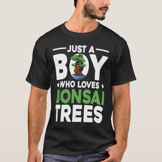 Bonsai Tree Owner Just A Boy Who Loves Bonsai Tree Tシャツ (正面)