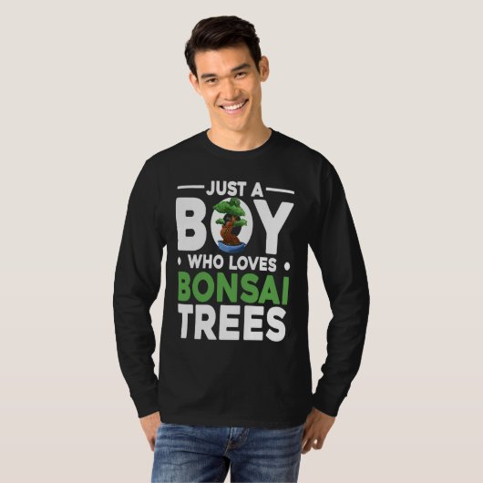 Bonsai Tree Owner Just A Boy Who Loves Bonsai Tree Tシャツ (正面フル)