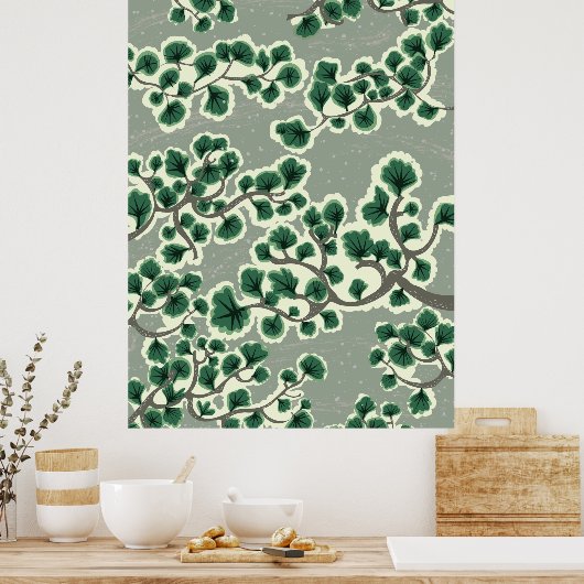 Bonsai Tree Pattern ポスター (キッチン)