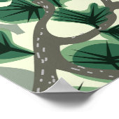 Bonsai Tree Pattern ポスター (角)