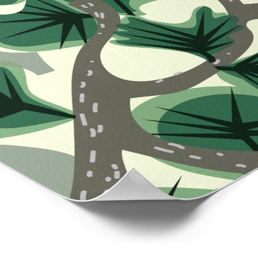 Bonsai Tree Pattern ポスター (角)