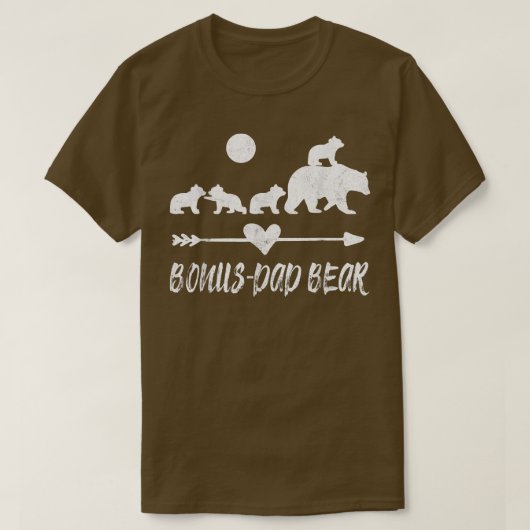 Bonus Dad Bear Shirt with Four Cute Bear Cubs Gift Tシャツ (デザイン正面)