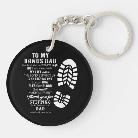 Bonus Dad Fathers Day Gift from Stepdad for Daught キーホルダー (裏面)
