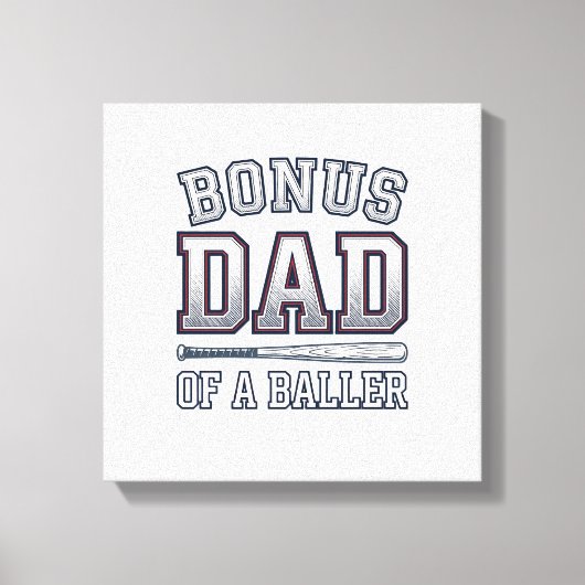 Bonus Dad of a Baller Vintage Sports Shirt Design_ キャンバスプリント (正面)