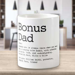 Bonus Dad Stepdad Definition Black And White コーヒーマグカップ