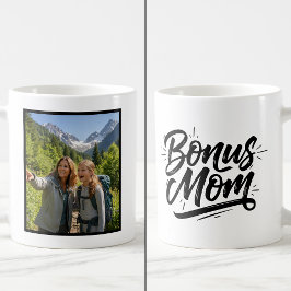 Bonus Mom Brush Script 1 Custom Photo コーヒーマグカップ