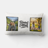 Bonus Mom Brush Script Two Photo ランバークッション (裏面)