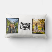 Bonus Mom Brush Script Two Photo ランバークッション (正面)