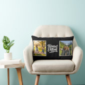 Bonus Mom Brush Script Two Photo Black and White ランバークッション (椅子)