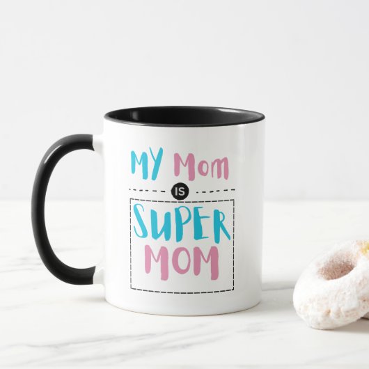 Bonus Mom Giftful Modern Typography マグカップ (ドーナツ)