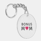 Bonus Mom | Modern Pink Heart Mother's Day キーホルダー (正面左)
