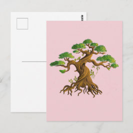 Bonzaï géant en dessin couleurs ポストカード