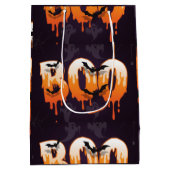 🎃BOOのハロウィーン文字の幽霊付き ミディアムペーパーバッグ (裏面)