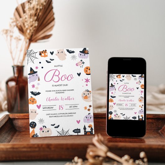 Booはハロウィーンをテーマにした赤ちゃんシャワー 招待状