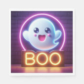 BOOイエローハロウィーン幽霊 スタンダードランチョンナプキン (正面)