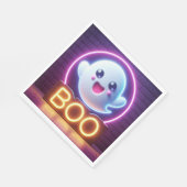 BOOイエローハロウィーン幽霊 スタンダードランチョンナプキン (角)