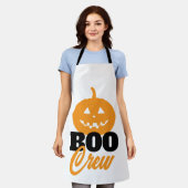 BOOクルーのカボチャのハロウィーン エプロン (着用した状態)