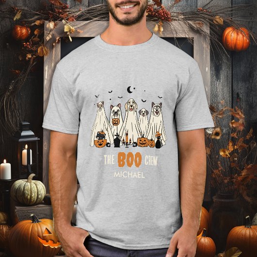 BOOクルー幽霊犬のパーソナライズマッチハロウィーン Tシャツ
