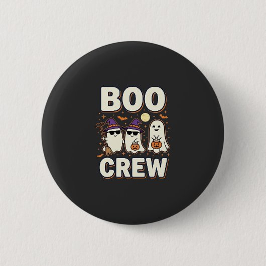 Booクルー ハロウィーン ゴースト ベクターデザイン_1 缶バッジ (正面)