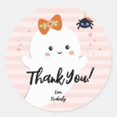 BOOデイパーソナライズされたハロウィーン誕生日ありがとう ラウンドシール (正面)