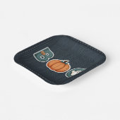 BOOデニムカントリー素朴カボチャ幽霊ハロウィーン ペーパープレート (傾斜あり)