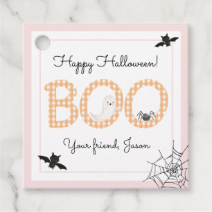 BOOハッピーハローウィンジンガムオレンジピ不気味ンク フェイバータグ