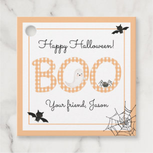 BOOハッピーハローウィンジンガムオレンジ不気味色 フェイバータグ