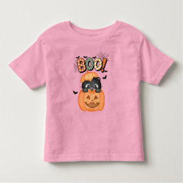 Booハロウィンの準備ができたかわいい黒い子猫 トドラーTシャツ