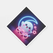 BOOピンクハロウィーン幽霊 スタンダードランチョンナプキン (角)