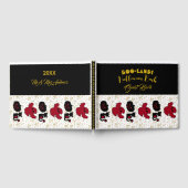 BOOランドハロウィーンバッシュブラックキャット金ゴールドグリッター ゲストブック (全面)