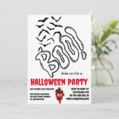 BOO不気味こうもりスウォームハロウィーンデザイン招待状 招待状 (スタンド正面)