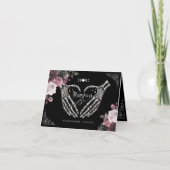 Boo感謝していゴシック骨格の手のハート赤ちゃんシャワー サンキューカード (正面)