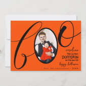 Boo最初のハロウィーンキュテストパンプキンベビー写真2 シーズンカード (正面)