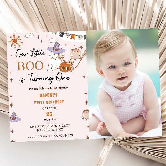 Boo最初の誕生日私たちの小さなBooは1を回している 招待状