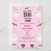 Boo最初の誕生日私たちの小さなBooは1を回している 招待状 (正面)