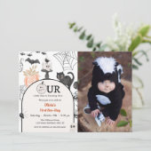 Boo最初の誕生日私たちの小さなBooは1を回している 招待状 (スタンド正面)