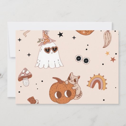 Boo最初の誕生日私たちの小さなBooは1を回している 招待状 (裏面)