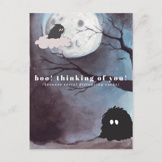 Boo! あなたを想って | かわいいハロウィン ポストカード (正面)