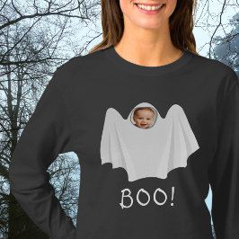 BOO!カスタム幽霊怖いハロウィーンおもしろい Tシャツ