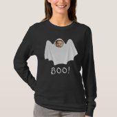 BOO!カスタム幽霊怖いハロウィーンおもしろい Tシャツ (正面)