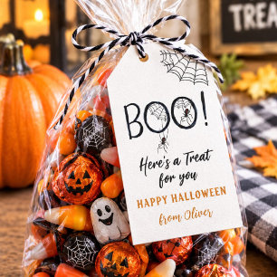 BOO クモとクモの巣 ハロウィンギフトタグ ギフトタグ